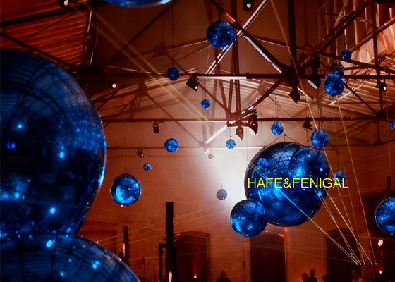 High-Quality PVC Inflatable Shiny PVC Blue Mirrored Balloons For Elegant Event Decor