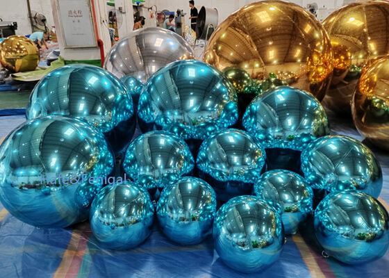 Blue, Gold, Orange Inflatable PVC Mirror Balloons for Event Decor