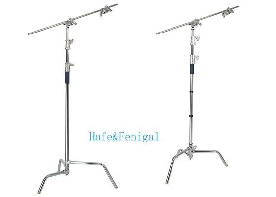 Professional Stainless Steel C-Stand Grip Stand with Boom Arm, Turtle Base & Adjustable Sections