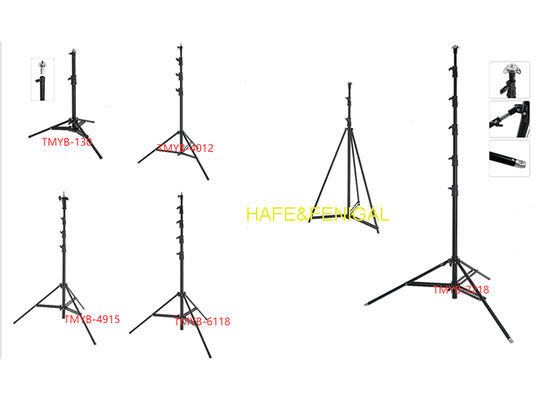 Heavy-Duty Steel Adjustable Telescopic Light Stands Max Height 7.2m High Load 40kg