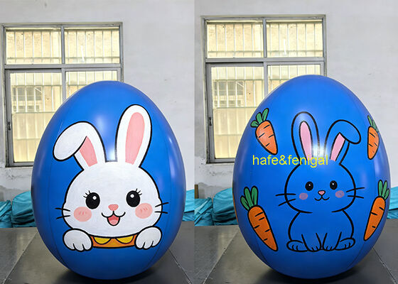 1.5m High 0.25mm PVC Giant Easter Inflatable Egg Balloon With Optional LED Light