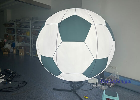 Custom Illuminated Inflatable Soccer Ball with Internal LED Lighting and Reinforced Hanging System for Sports Events