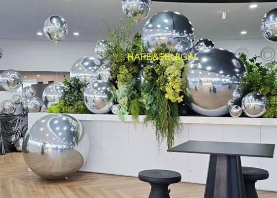 1 Fuß 2 Fuß 3 Fuß PVC Silber Spiegelballons für Indoor- oder Outdoor-Kunstinstallationen