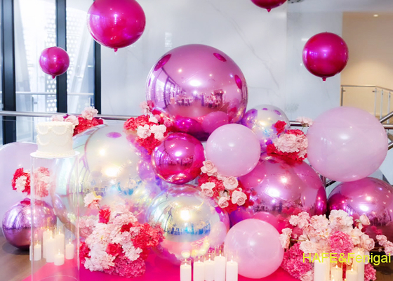 1.2m 4ft Pink und Irisescent PVC Spiegel Ballons für Galerie Eröffnung Kunstinstallation