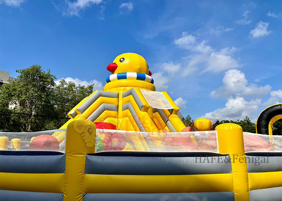 Große Außen aufblasbare Gelbe Ente Vergnügungsburg Sprungspiel Burg