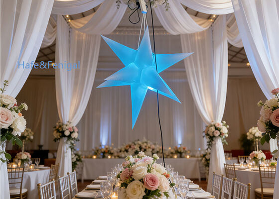 Custom Inflatable Blue Star Lights Decor for Weddings & Concert