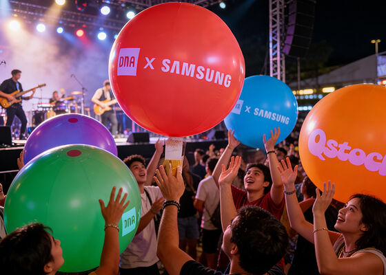 LED Interactive Balloons For Displaying Brand Logos, Team Emblems, Or Event Graphics