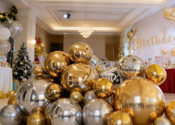 Farbige Spiegelreflexion Gefüllte PVC-Spiegel Kugelförmige Luftraumdekoration