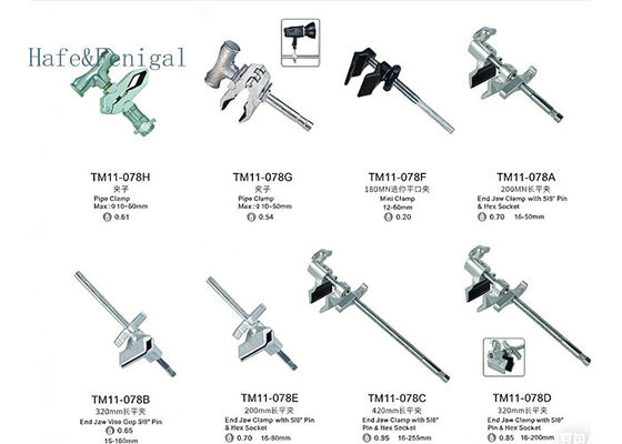 Adjustable Pipe & End Jaw Clamps for Stage, Studio, and Construction Rigging