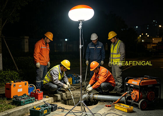 Geräuschloser batteriebetriebener LED-Ballonstrahler mit 24V/48V DC-Eingang für mobilen Außendienst