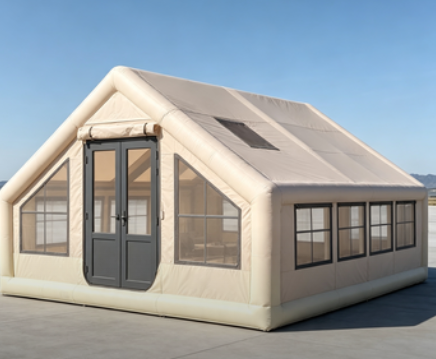 Quick Setup Inflatable Air Tent with Double-Door Entryway and UV-Resistant PVC Canvas