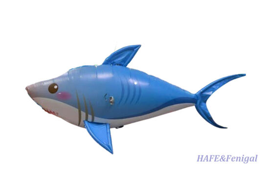 Benutzerdefinierte ferngesteuerte fliegende Hai-Helium-Luftschiff mit Gyro-stabilisierter Flugsteuerung und leichter PP + PA-Aluminiumfolie